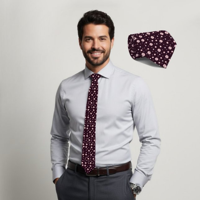 Corbata Blush Hexagon Geometric Dark Plum Tie (Subido por el creador)