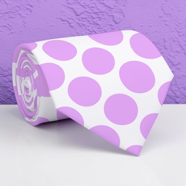 Corbata Blush Pink Polka Dots on White Custom Necktie (Subido por el creador)