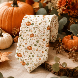 Corbata Boda Acuarela de Calabaza Rústica