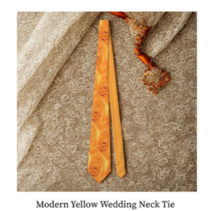 Corbata Boda Amarillo Moderno, Nata De Cuello
