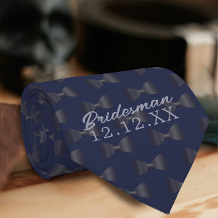 Corbata Boda azul personalizado Groomsman Bridesman
