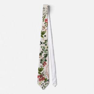 Corbata boda botánico floral de acuarela rústico