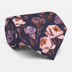 Corbata Boda Campestre Padre Novio Estampado de Peonías