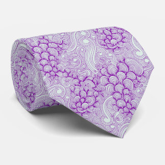 Corbata Boda con Patrón de Concha de Mar Costera Púrpura