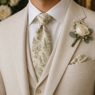 Corbata Boda con rama de olivo de villa italiana