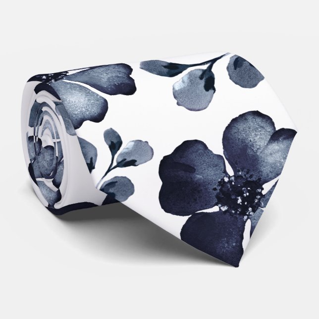 Corbata Boda de acuarela de marea azul turquesa (Enrollado)