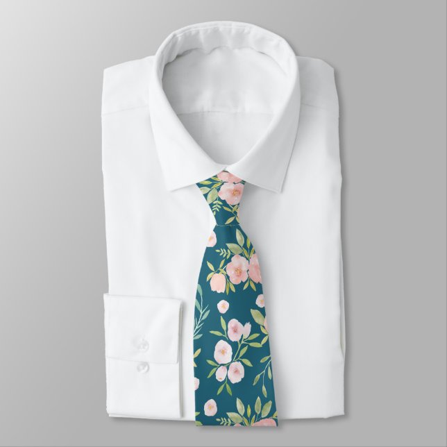 Corbata Boda de acuarela floral (Atado)