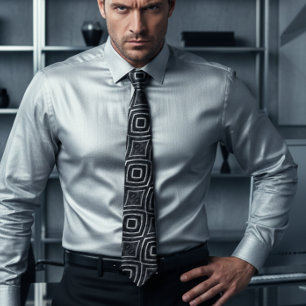 Corbata boda de brillo negro y plata de moda