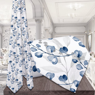 Corbata Boda de color de agua azul Eucalyptus Greenery