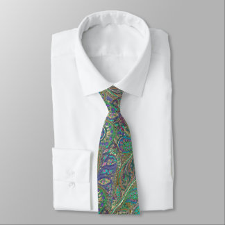 Corbata Boda de colores turcos de paisley pavo real