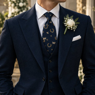Corbata Boda de dinero antiguo Paloma Laurel Corona Azul M