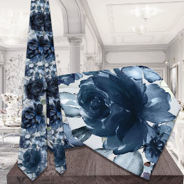 Corbata Boda de energía verde de Navy Peonies