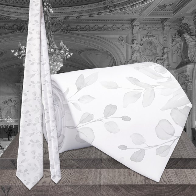 Corbata Boda de Eucalipto Apenas Visible Blanco sobre Blan (Subido por el creador)
