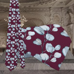 Corbata Boda de Eucalipto Azul Raspberry Red Dusty<br><div class="desc">Una corbata de boda roja borgoña con un eucalipto azul polvoriento.</div>