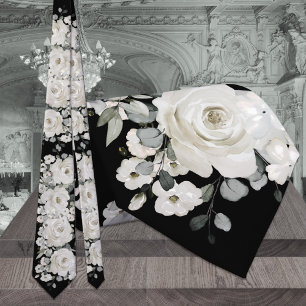 Corbata Boda de Eucaliptus de Black & White Peony Sage