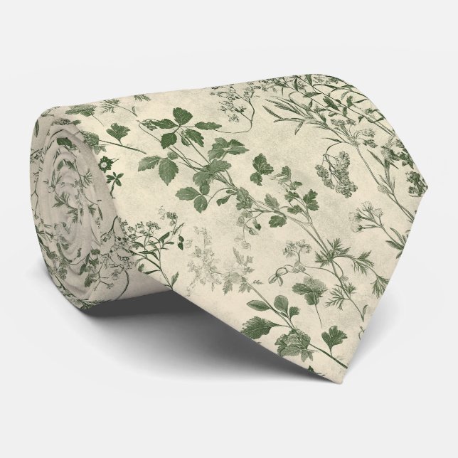 Corbata Boda de Flor Silvestre Botánica del Jardín de Hier (Enrollado)