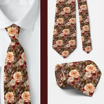 Corbata Boda de Flores de Agua Floral Boho Brown Gold<br><div class="desc">Un boho naranja marrón floral marfil color crema otoño otoño y corbata color agua dorada mezcla tonos tierra con elegantes acentos metálicos para crear un estilo sofisticado pero libre. El diseño se inspira en las acuarelas, con flores suaves y fluidas en tonos cálidos de marrón, ocre y beige. Estas flores...</div>