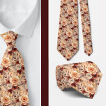 Corbata Boda de Flores de Agua Floral Boho Brown Gold<br><div class="desc">Un boho naranja marrón floral marfil color crema otoño otoño y corbata color agua dorada mezcla tonos tierra con elegantes acentos metálicos para crear un estilo sofisticado pero libre. El diseño se inspira en las acuarelas, con flores suaves y fluidas en tonos cálidos de marrón, ocre y beige. Estas flores...</div>