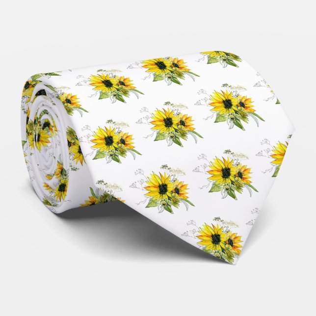 Corbata Boda de girasol Neck Tie (Enrollado)