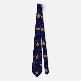 Corbata Boda de graduación de Navy Blue Gold Star