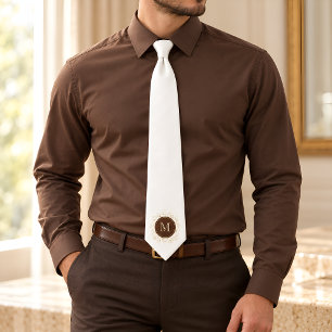 Corbata Boda de Groomsman con Monograma Rústico