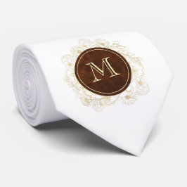 Corbata Boda de Groomsman con Monograma Rústico