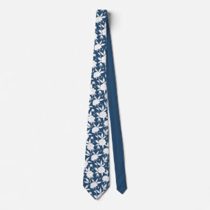 Corbata Boda de Groomsmen de patrón floral azul y blanco