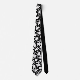Corbata Boda de Groomsmen de patrón floral blanco y negro
