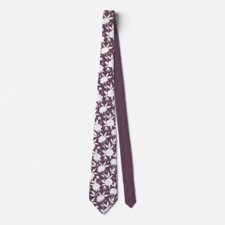 Corbata Boda de Groomsmen de patrón floral morado y blanco