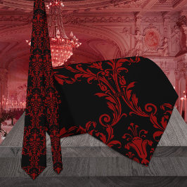 Corbata Boda de hojas góticas rojas de Acanthus