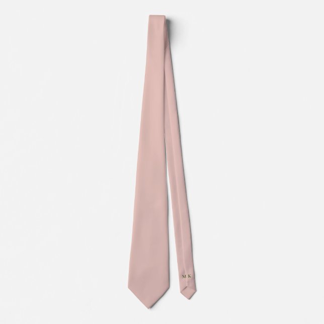 Corbata Boda de Iniciales Salmon Pink Groom y Groomsmen (Anverso)