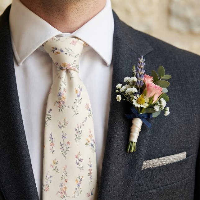 Corbata Boda de jardín de flores silvestres pastel (Subido por el creador)
