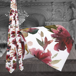Corbata Boda de jardín de peonía rosa burgundy frambuesa