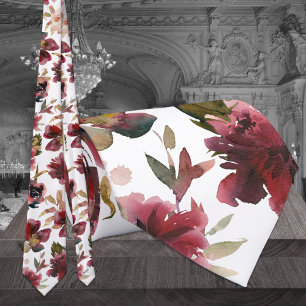 Corbata Boda de jardín de peonía rosa burgundy frambuesa