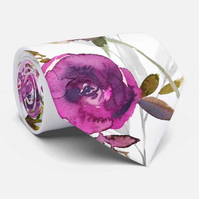 Corbata Boda de jardín gris violeta rosa (Enrollado)
