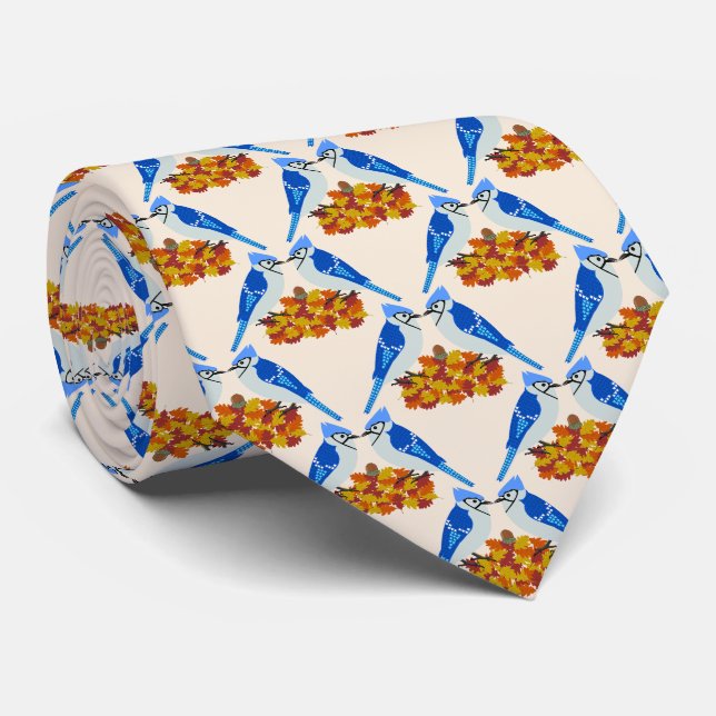 Corbata Boda de la caída de los gritos azules Patterned (Enrollado)