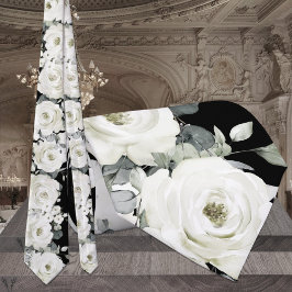 Corbata Boda de la verde de los peones blancos y negros