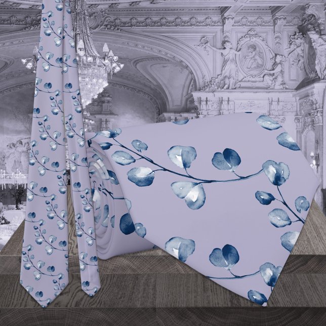 Corbata Boda de lavanda lila púrpura azul eucalipto (Subido por el creador)