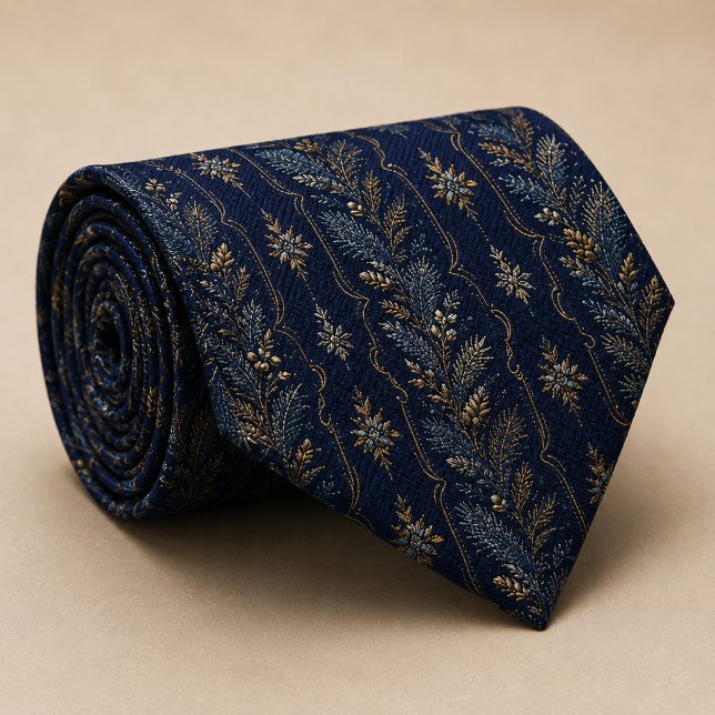 Corbata Boda de Lujo Botánico de Invierno a Medianoche (Subido por el creador)