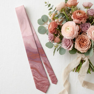 Corbata Boda de mármol rosa y terracota