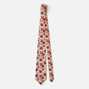 Corbata Boda de Otoño Estampado de Rosa Aniversario