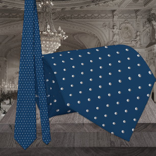 Corbata Boda De Punto De Pin Azul Y Plata De La Marina Clá