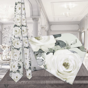 Corbata Boda de Rosas Desdemona Blanca Sage Green