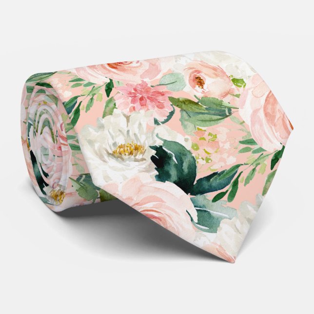 Corbata Boda de rosas rosadas de ArtsApp H2 Rubor (Enrollado)