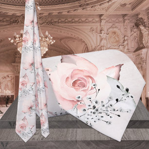 Corbata Boda de vegetación gris Rosa rosado Rubor