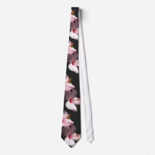 Corbata Boda del dúo del rosa del hibisco de la hawaiana