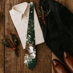 Corbata Boda Ecuestre Rosa Blanca y Verde Cazador