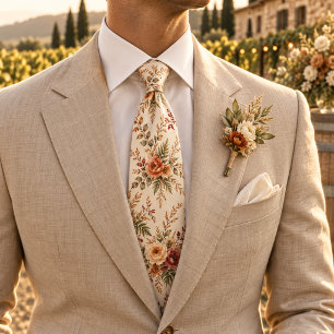 Corbata Boda elegante de flores silvestres de otoño