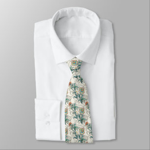 Corbata Boda elegante floral barroca dorada