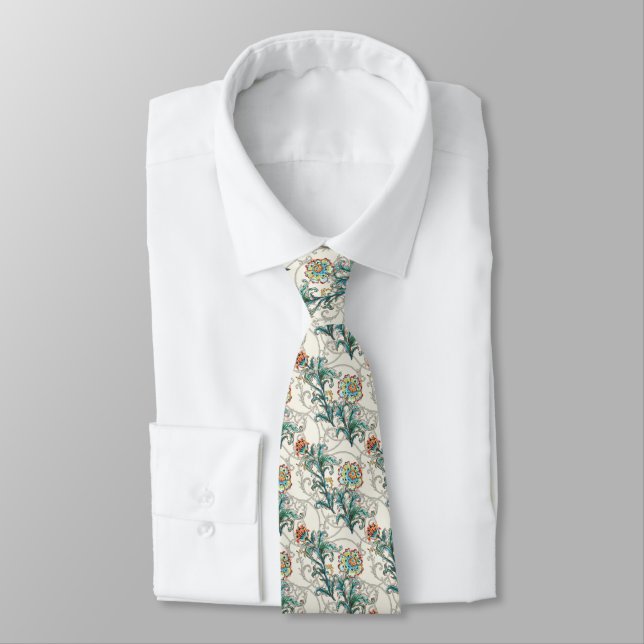 Corbata Boda elegante floral barroca dorada  (Atado)